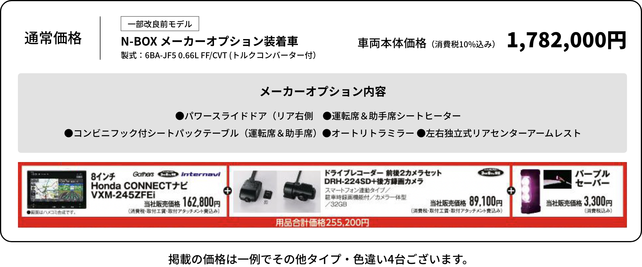 メーカーオプション内容など